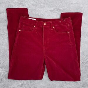Gap Vintage Slim High Rise Velvet Pants Red Womens 29/8 Regular